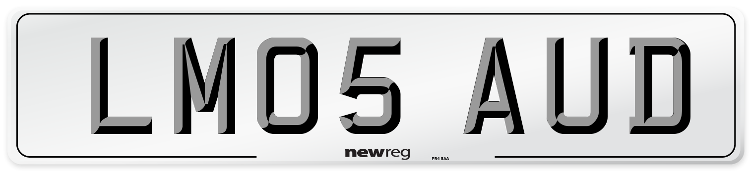 LM05 AUD Number Plate from New Reg